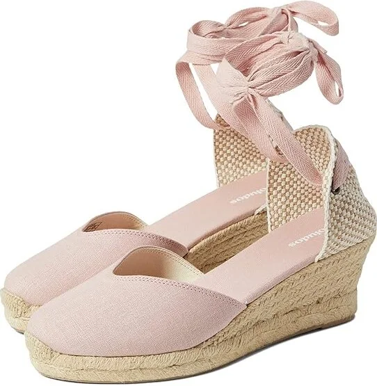Soludos Lyon Wedge Espadrille Women's Shoes Soft Pink : 5.5 B - Medium, Textile
