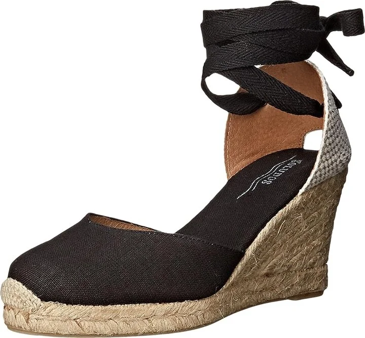 Soludos Marseille Wedge Espadrille Women's Sandals Black : 6 B - Medium - Image 2