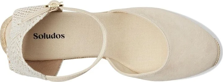 Soludos Marseille Wedge Espadrille Women's Sandals La Concha Ivory 1 : 9 B - Medium, Suede - Image 2