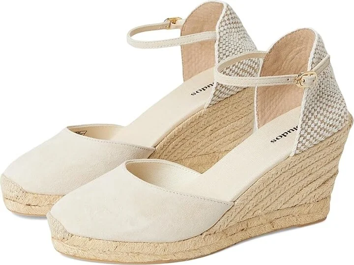Soludos Marseille Wedge Espadrille Women's Sandals La Concha Ivory 1 : 9 B - Medium, Suede