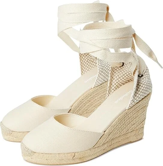 Soludos Marseille Wedge Espadrille Women's Sandals La Concha Ivory : 6 B - Medium