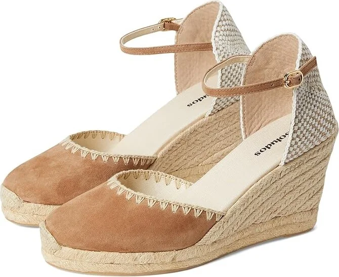Soludos Marseille Wedge Espadrille Women's Sandals Miel Brown : 10 B - Medium, Suede