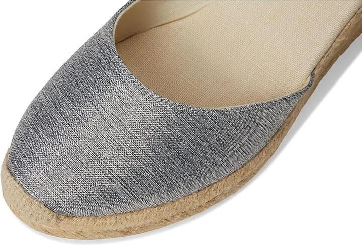 Soludos Marseille Wedge Espadrille Women's Sandals Silver : 7.5 B - Medium, Rubber/Synthetic - Image 2