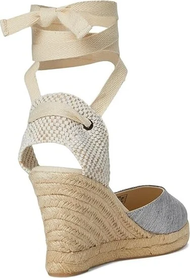 Soludos Marseille Wedge Espadrille Women's Sandals Silver : 7.5 B - Medium, Rubber/Synthetic - Image 4