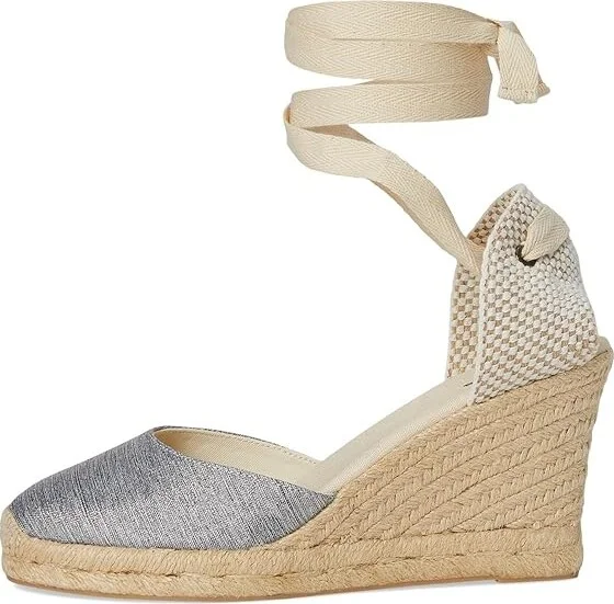 Soludos Marseille Wedge Espadrille Women's Sandals Silver : 7.5 B - Medium, Rubber/Synthetic - Image 6