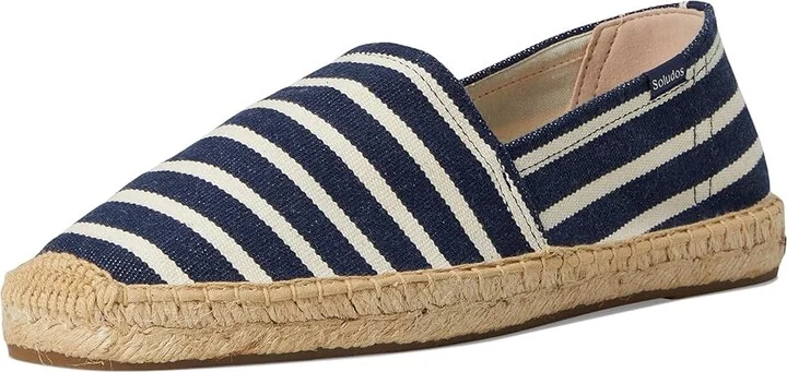 Soludos Original Espadrille Men's Shoes Dark Navy / Ivory : 8 D - Medium, Canvas/Cotton - Image 5