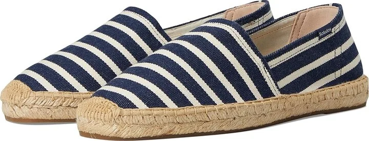 Soludos Original Espadrille Men's Shoes Dark Navy / Ivory : 8 D - Medium, Canvas/Cotton