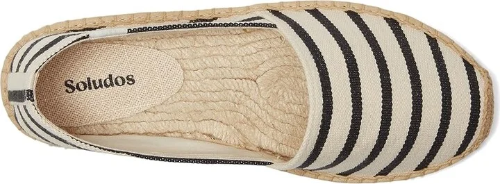 Soludos Original Espadrille Women's Shoes Ivory / Black : 5 B - Medium, Leather - Image 2