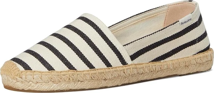 Soludos Original Espadrille Women's Shoes Ivory / Black : 5 B - Medium, Leather - Image 5