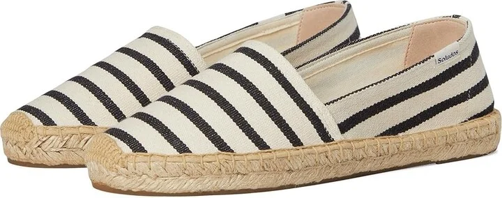 Soludos Original Espadrille Women's Shoes Ivory / Black : 5 B - Medium, Leather