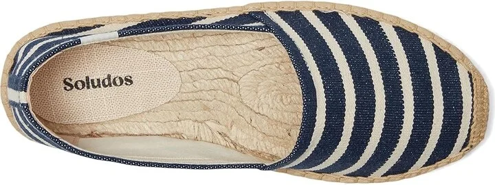 Soludos Original Espadrille Women's Shoes Navy / Ivory : 5 B - Medium, Leather - Image 2