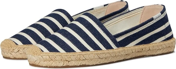 Soludos Original Espadrille Women's Shoes Navy / Ivory : 5 B - Medium, Leather