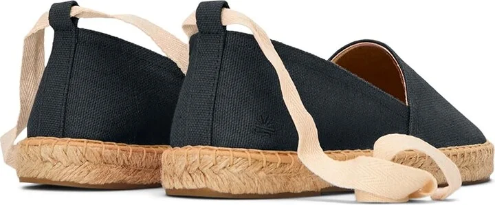 Soludos Original Lace-Up Espadrille Women's Flat Shoes Noche Black : 5 B - Medium, Cotton - Image 4
