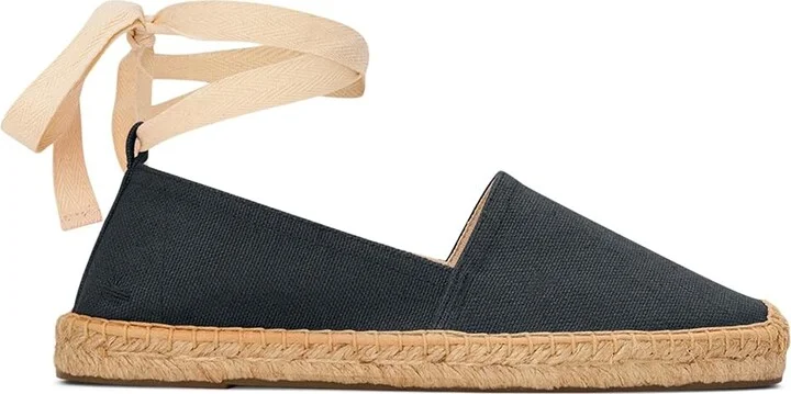 Soludos Original Lace-Up Espadrille Women's Flat Shoes Noche Black : 5 B - Medium, Cotton - Image 6