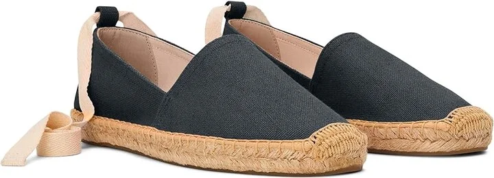 Soludos Original Lace-Up Espadrille Women's Flat Shoes Noche Black : 5 B - Medium, Cotton