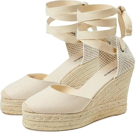 Soludos Platform Wedge Espadrille Women's Sandals La Concha Ivory : 8.5 B - Medium, Rubber/Synthetic