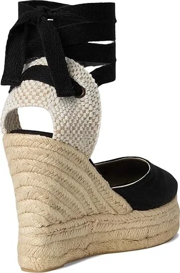 Soludos Platform Wedge Espadrille Women's Sandals Noche Black : 9.5 B - Medium, Rubber/Synthetic - Image 4
