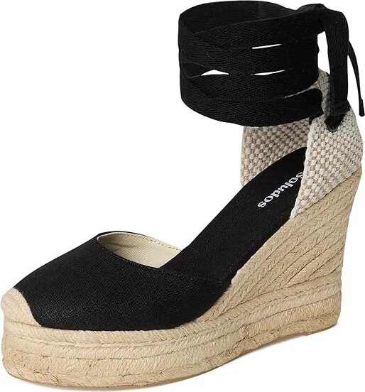 Soludos Platform Wedge Espadrille Women's Sandals Noche Black : 9.5 B - Medium, Rubber/Synthetic - Image 5
