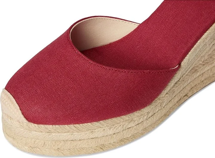 Soludos Platform Wedge Espadrille Women's Sandals Reef Red : 7 B - Medium, Rubber/Synthetic - Image 2