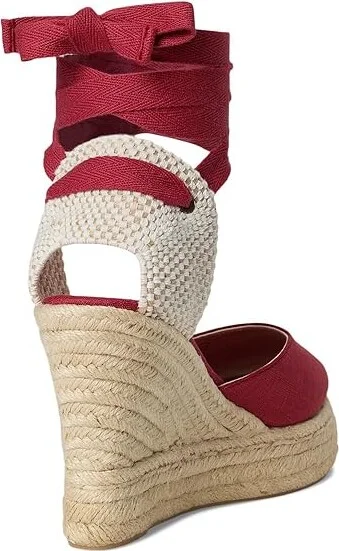 Soludos Platform Wedge Espadrille Women's Sandals Reef Red : 7 B - Medium, Rubber/Synthetic - Image 4