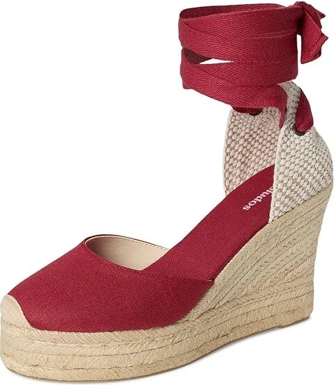 Soludos Platform Wedge Espadrille Women's Sandals Reef Red : 7 B - Medium, Rubber/Synthetic - Image 5