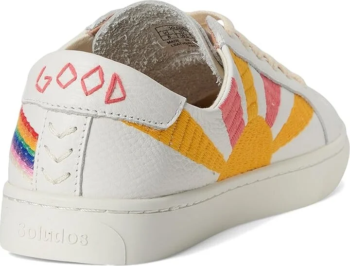 Soludos Rainbow Wave Sneaker Women's Shoes White : 5 B - Medium, Leather - Image 4
