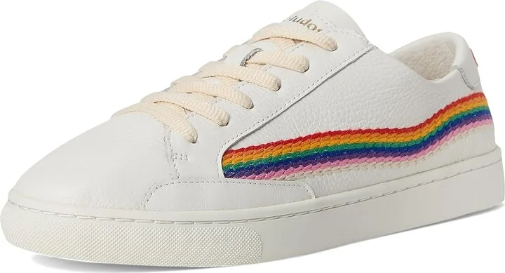 Soludos Rainbow Wave Sneaker Women's Shoes White : 5 B - Medium, Leather - Image 5