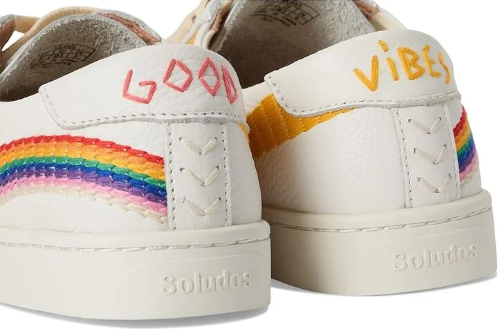 Soludos Rainbow Wave Sneaker Women's Shoes White : 5 B - Medium, Leather - Image 7