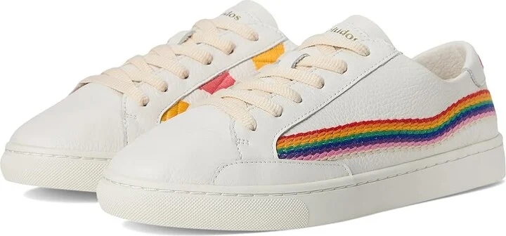 Soludos Rainbow Wave Sneaker Women's Shoes White : 5 B - Medium, Leather