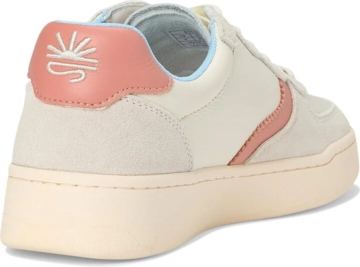Soludos Roma Sneaker Women's Shoes White / Pink / Light Blue : 5 B - Medium, Leather - Image 4