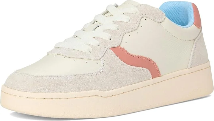 Soludos Roma Sneaker Women's Shoes White / Pink / Light Blue : 5 B - Medium, Leather - Image 5