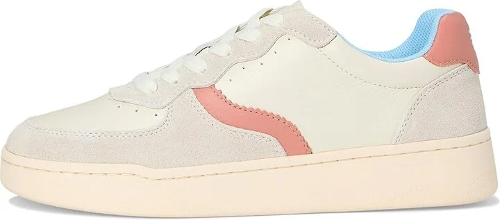 Soludos Roma Sneaker Women's Shoes White / Pink / Light Blue : 5 B - Medium, Leather - Image 6