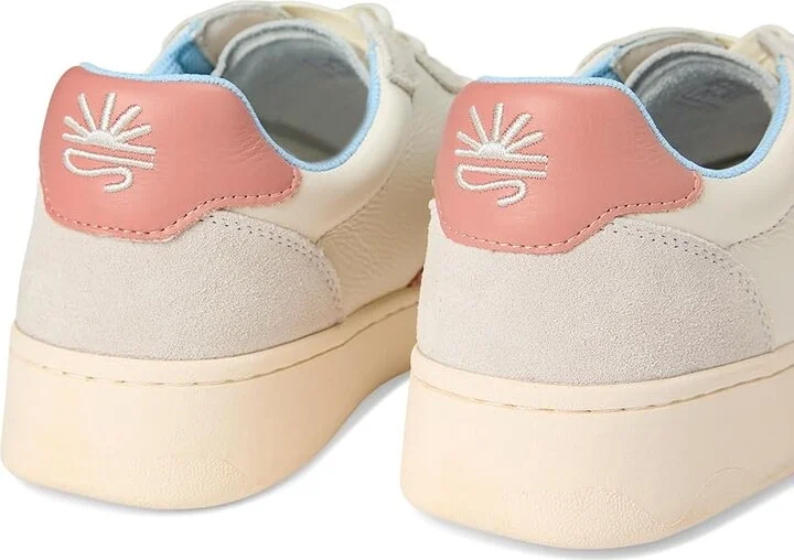 Soludos Roma Sneaker Women's Shoes White / Pink / Light Blue : 5 B - Medium, Leather - Image 7