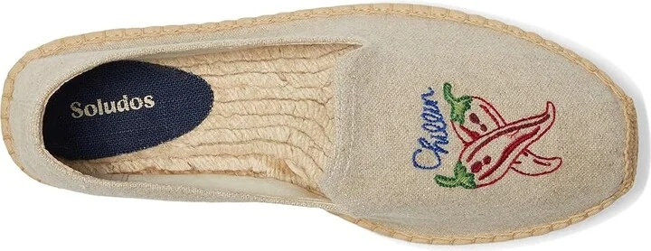 Soludos Smoking Slipper Espadrille Men's Shoes Just Chillin/Natural Undyed : 8 D - Medium, Cotton/Textile - Image 2