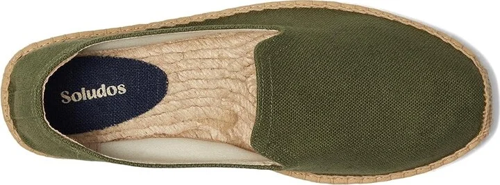 Soludos Smoking Slipper Espadrille Men's Shoes Olive Green : 8 D - Medium, Cotton/Textile - Image 2