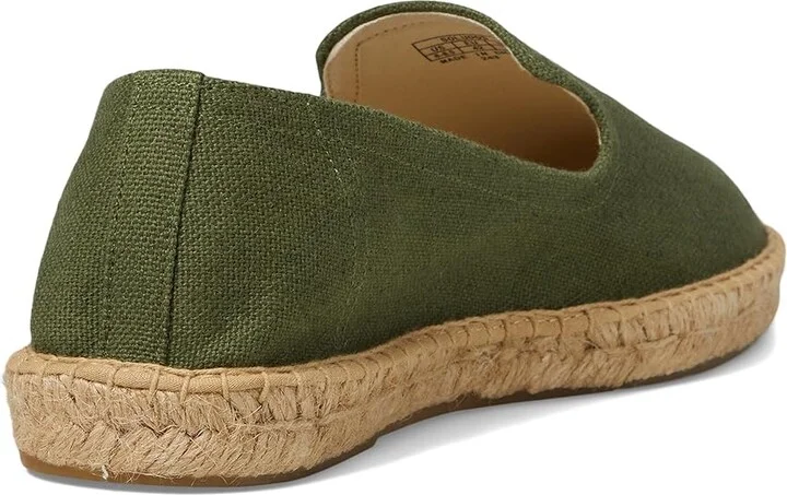 Soludos Smoking Slipper Espadrille Men's Shoes Olive Green : 8 D - Medium, Cotton/Textile - Image 4
