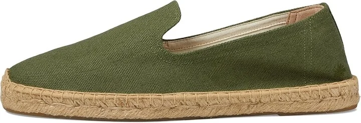 Soludos Smoking Slipper Espadrille Men's Shoes Olive Green : 8 D - Medium, Cotton/Textile - Image 6