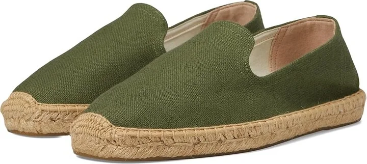 Soludos Smoking Slipper Espadrille Men's Shoes Olive Green : 8 D - Medium, Cotton/Textile