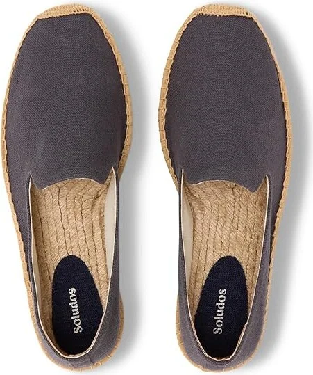 Soludos Smoking Slipper Espadrille Men's Shoes Roca Gray : 10 D - Medium, Cotton/Textile - Image 2
