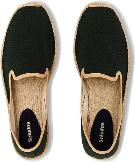 Soludos Smoking Slipper Espadrille Men's Slip on Shoes Green / Tan : 11 D - Medium, Jute - Image 2