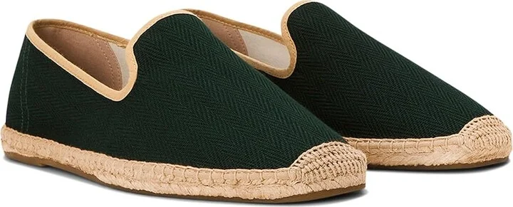 Soludos Smoking Slipper Espadrille Men's Slip on Shoes Green / Tan : 11 D - Medium, Jute