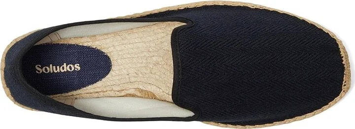 Soludos Smoking Slipper Espadrille Men's Slip on Shoes Tonal Black : 8 D - Medium, Jute - Image 2