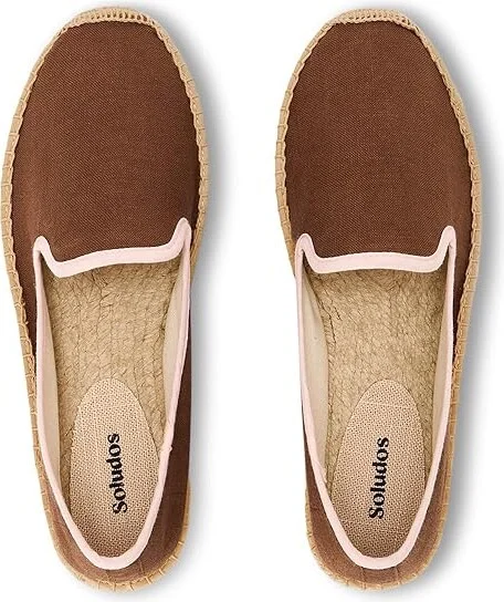 Soludos Smoking Slipper Espadrille Women's Slip on Shoes Brown / Light Pink : 6 B - Medium, Jute - Image 2