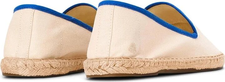 Soludos Smoking Slipper Espadrille Women's Slip on Shoes Ivory / Blue : 7 B - Medium, Jute - Image 3