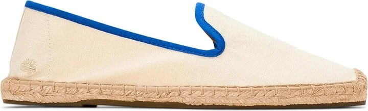 Soludos Smoking Slipper Espadrille Women's Slip on Shoes Ivory / Blue : 7 B - Medium, Jute - Image 4
