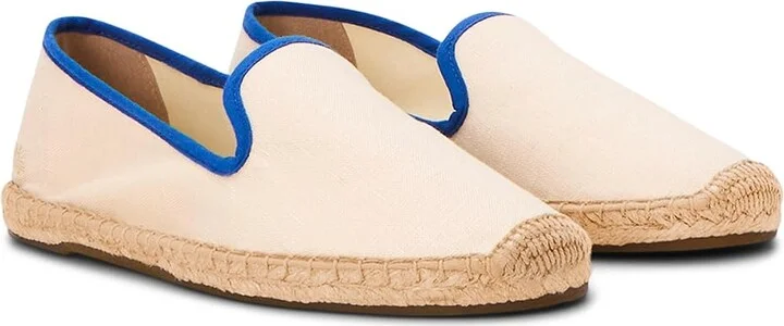 Soludos Smoking Slipper Espadrille Women's Slip on Shoes Ivory / Blue : 7 B - Medium, Jute
