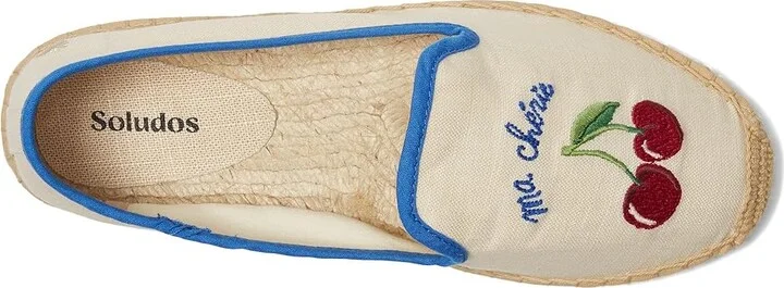 Soludos Smoking Slipper Espadrille Women's Slip on Shoes Ma Cherie/Ivory/Blue : 8 B - Medium, Jute - Image 2