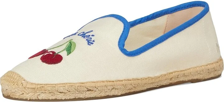 Soludos Smoking Slipper Espadrille Women's Slip on Shoes Ma Cherie/Ivory/Blue : 8 B - Medium, Jute - Image 5