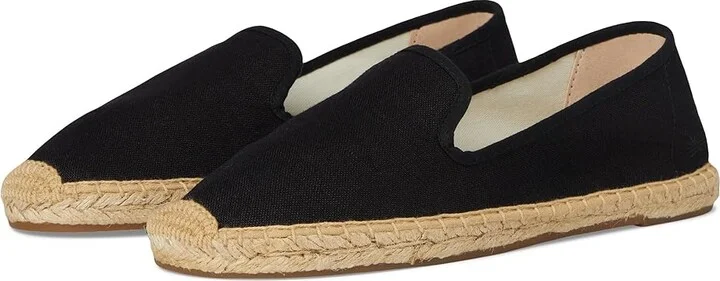 Soludos Smoking Slipper Espadrille Women's Slip on Shoes Tonal Black : 7 B - Medium, Jute