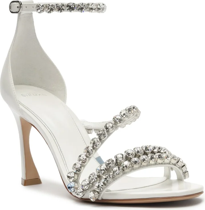 Something Blue Crystal Ankle Strap Bridal Sandal